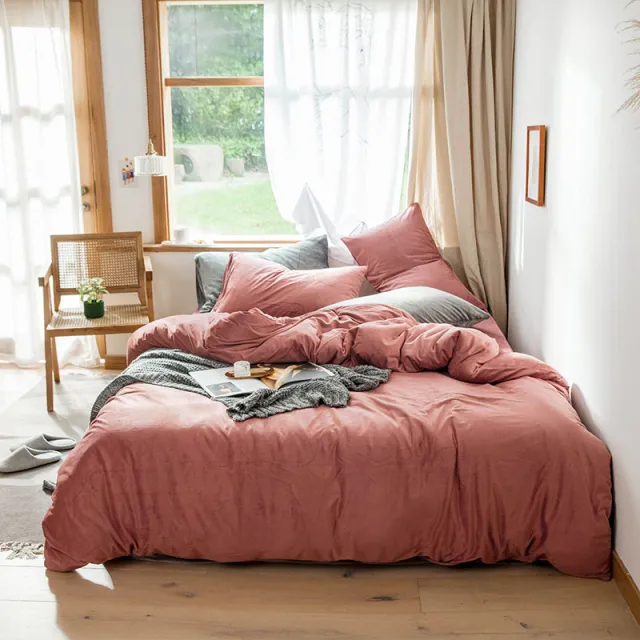 Four piece velvet winter thick bedding Bean Paste - Shop at LoveMi