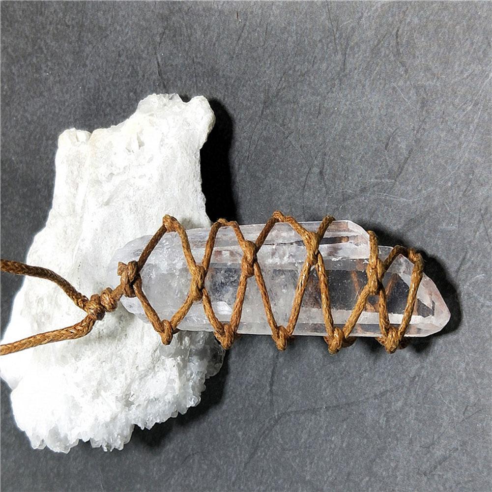 White crystal pillar pendant necklace — foto 2