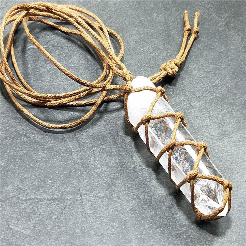 White crystal pillar pendant necklace — foto 3
