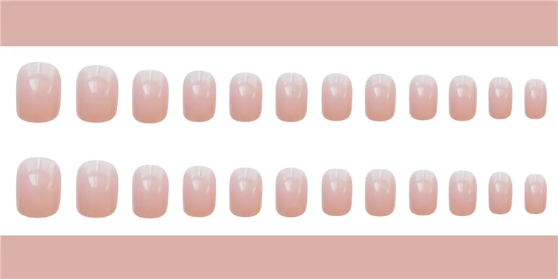 Jelly powder false nails - Pink