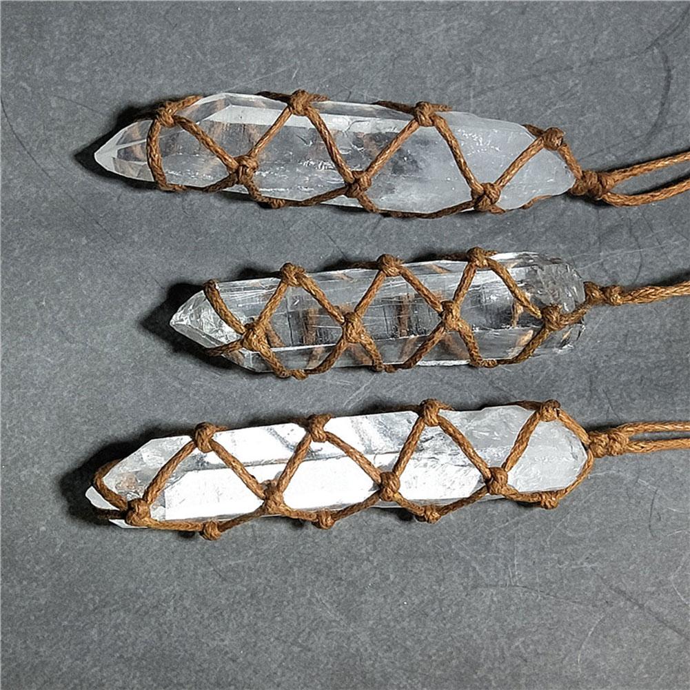 White crystal pillar pendant necklace — foto 6
