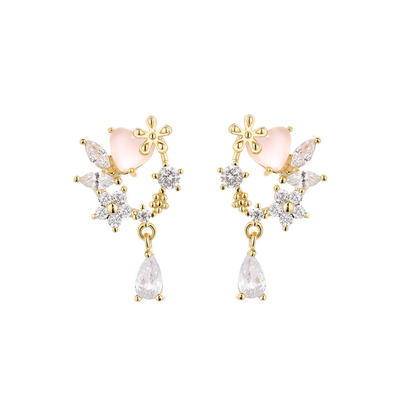 Ladies s925 silver wreath earrings