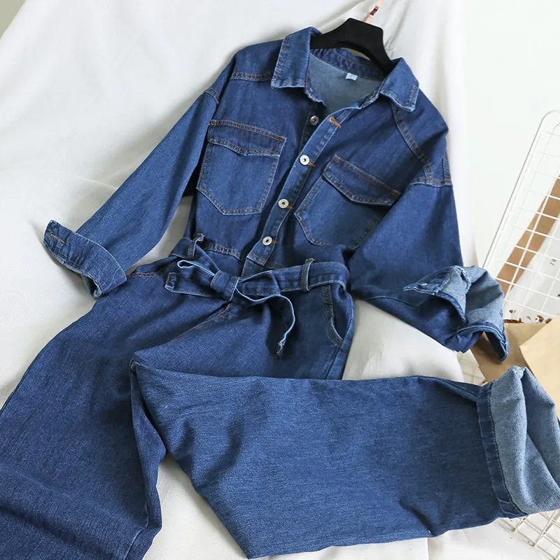 Workwear denim jumpsuit - Navy Blue