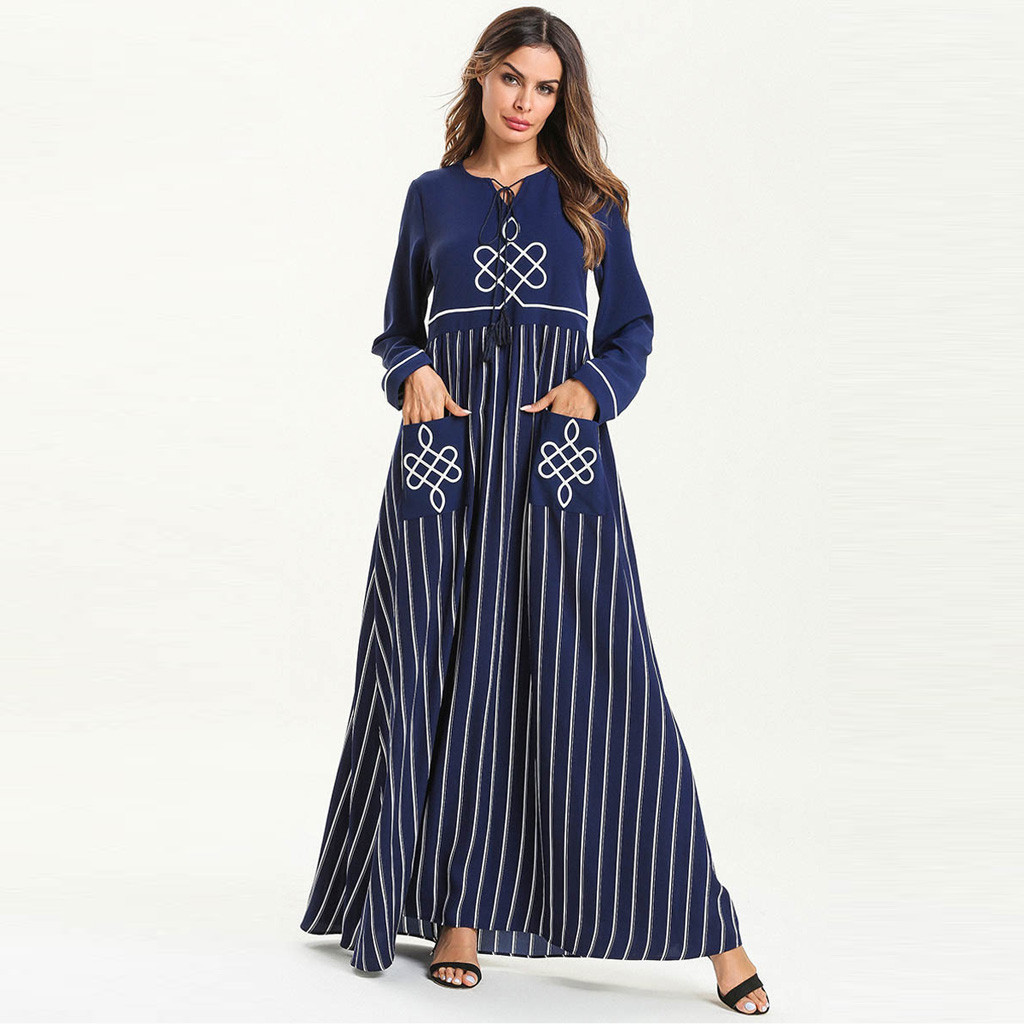 Patchwork embroidered long skirt