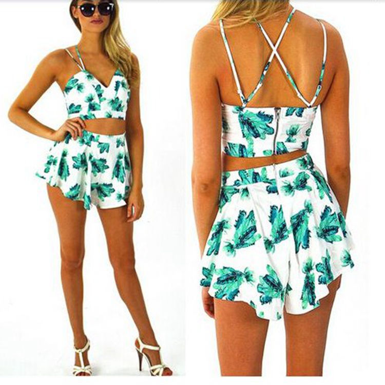 Ladies vest and shorts two-piece suit