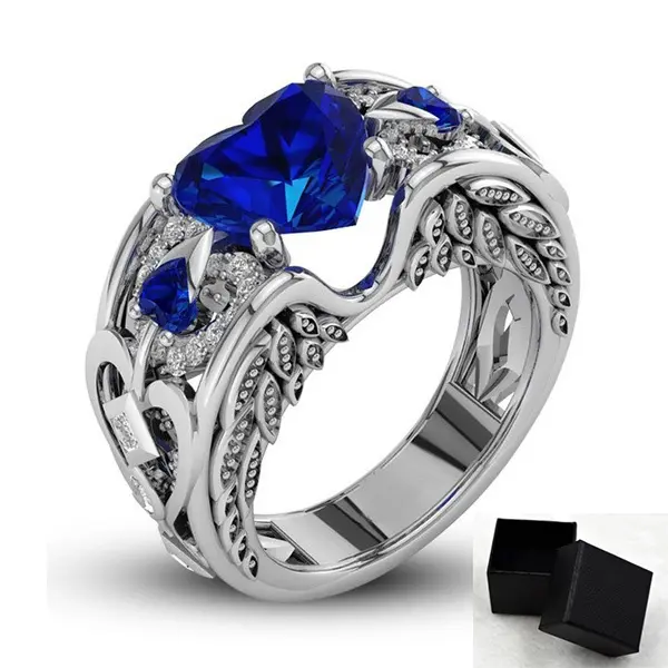 Princess Ring Heart-shaped Ruby Engagement