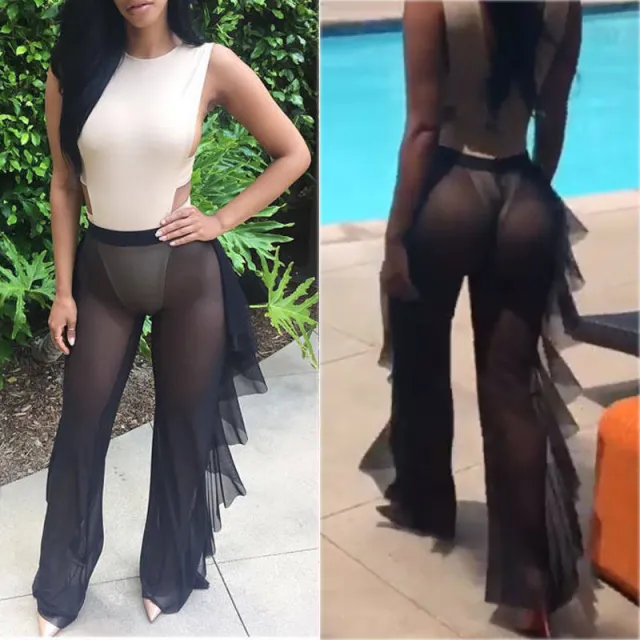 Vacation ruffle trousers Black - Shop at LoveMi