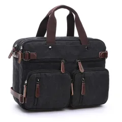 Casual canvas bag - Black - View 1