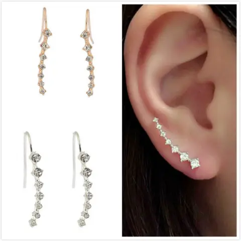 7 Long Rhinestone Bridal Earrings