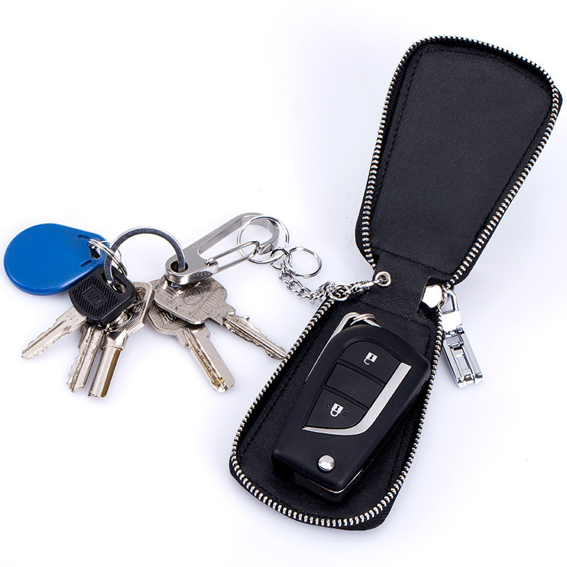 Leather car key case with zipper waistband — foto 3