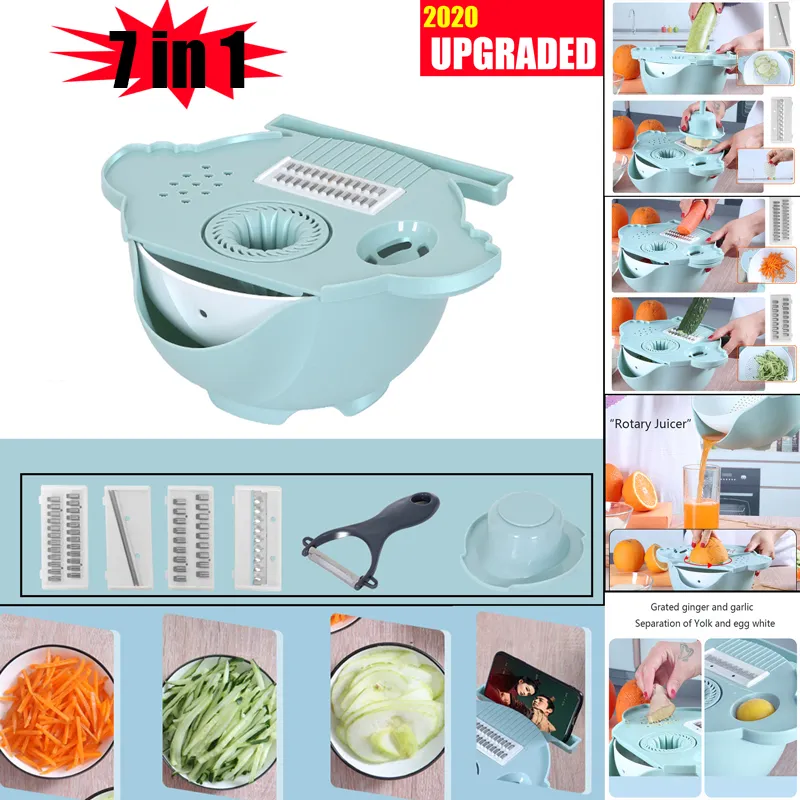 Multifunctional vegetable cutter drain basket - Photo Color