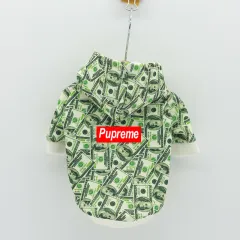 Pupreme Letter Pet Hoodie - Green - View 1