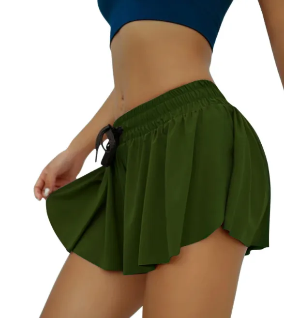 Sports Gym Nude Yoga Breathable Shorts - Green