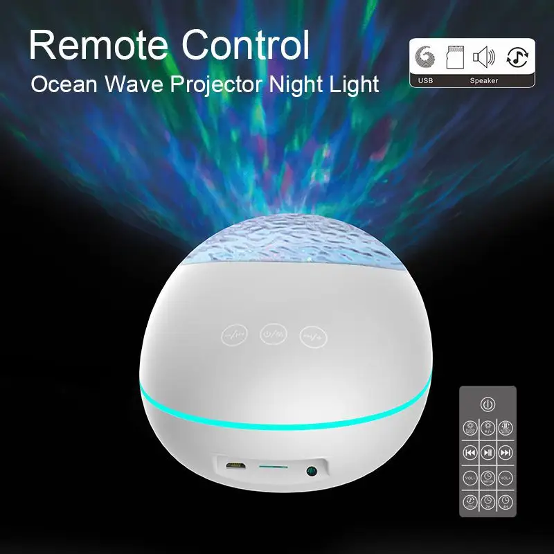 Coversage Ocean Wave Projector LED Night Light Bluetooth-compatible USB