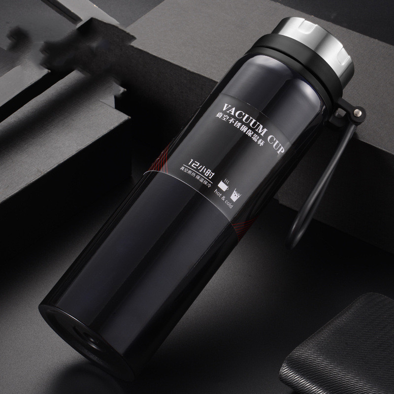 Portable thermos cup portable outdoor water cup Black - Shop at LoveMi