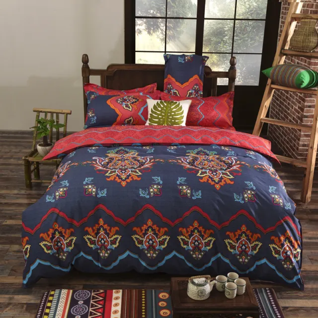 Three piece Set Of Ethnic Printing On Polyester Bed H1.8M - Shop at LoveMi