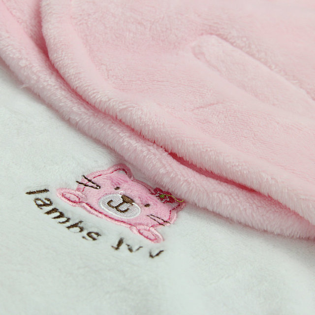 Soft fly velvet baby embroidered swaddle