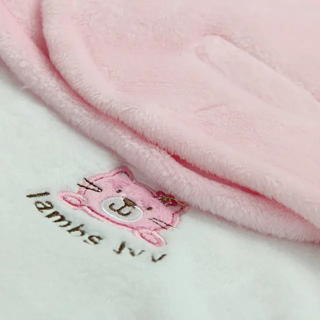 Soft fly velvet baby embroidered swaddle