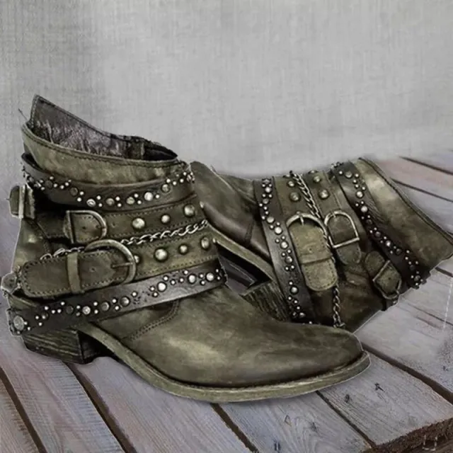Large rivet Martin boots Green - Shop at LoveMi