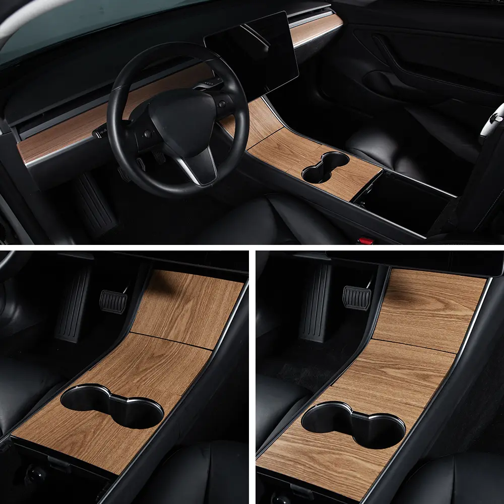 Central control film wood grain sticker