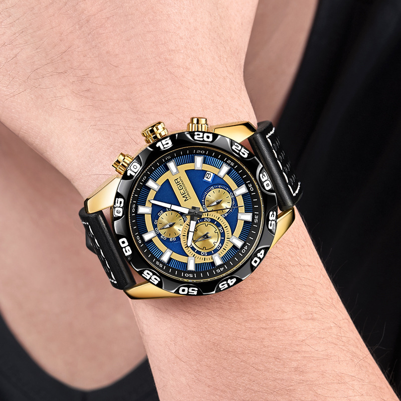 Multifunctional men's sports quartz watch