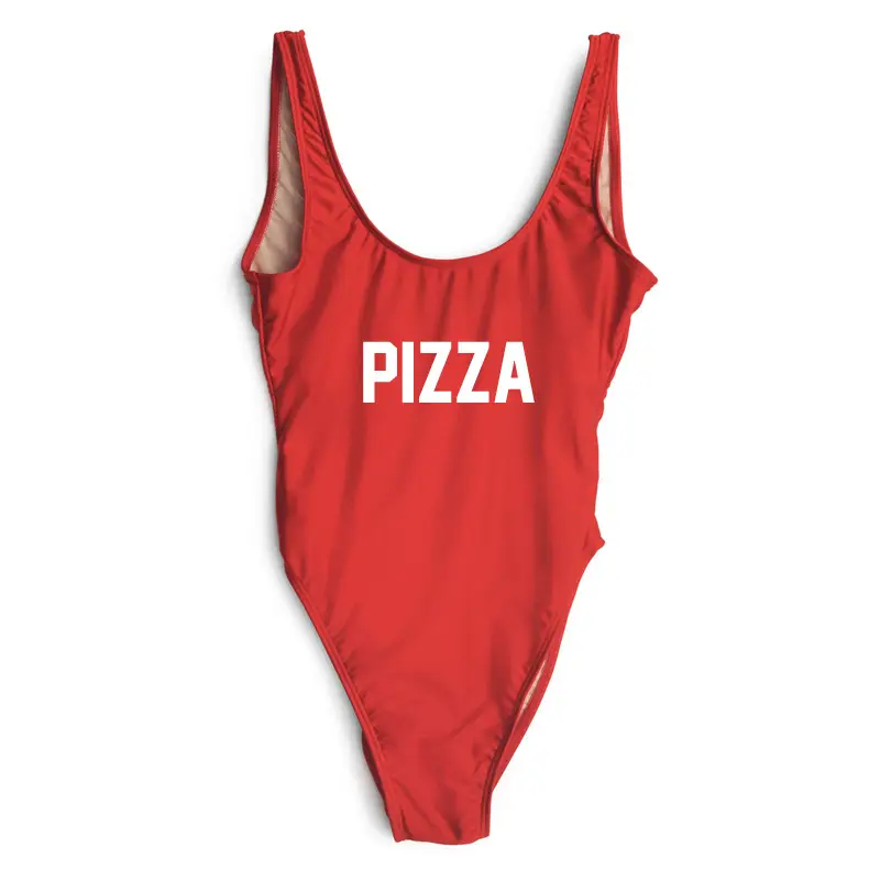 Letter print one-piece swimsuit