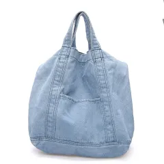 Big Tote Bags Large Capacity Canvas Denim Shipping Bag - Blue - View 1