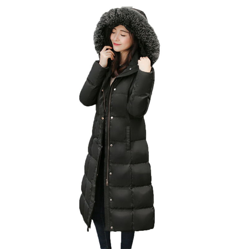 Long down jacket women Faux Fur Collar - Shop at LoveMi