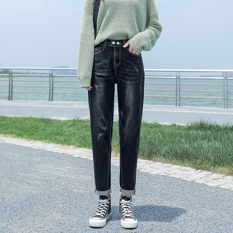 High waist slim harem pants Black - Shop at LoveMi