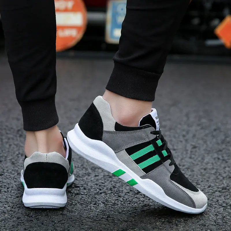 Colorblock striped lace-up men's shoes