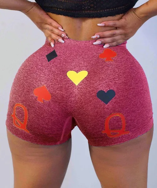 High-waisted shorts for exercise - Red