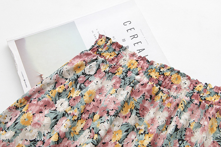 Ladies plus size floral chiffon skirt