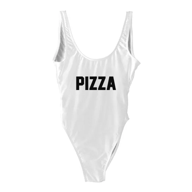 Letter print one piece swimsuit White - Shop at LoveMi