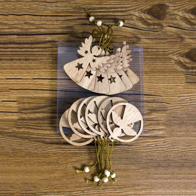 Christmas decorations wooden hollow pendant box Angles - Shop at LoveMi