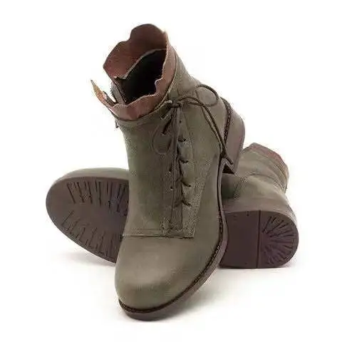 New low heeled large size Martin boots Green - Shop at LoveMi