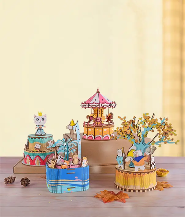 Creative music box DI puzzle 3d wood
