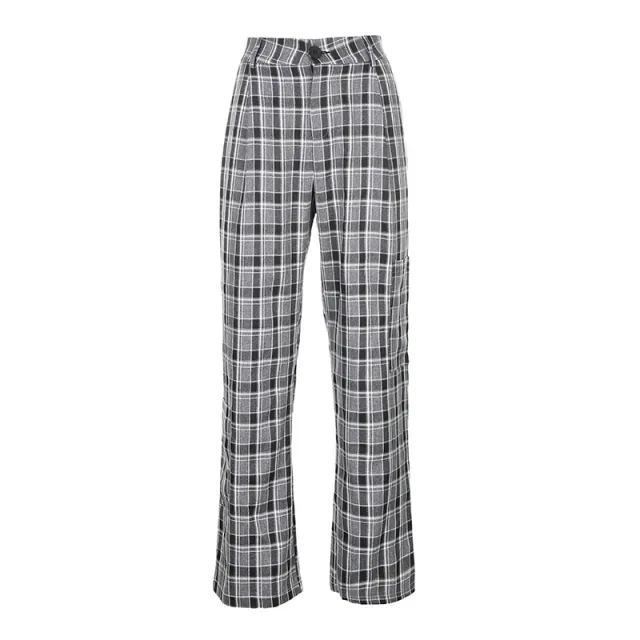 Casual plaid trousers Black - Shop at LoveMi