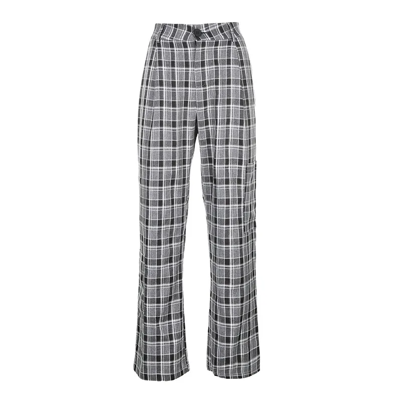 Casual plaid trousers - Black