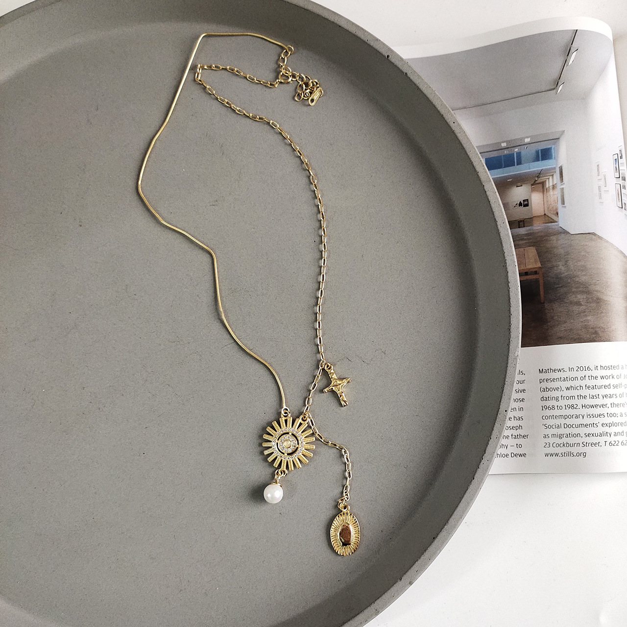 Sun Goddess Asymmetric Chain Necklace