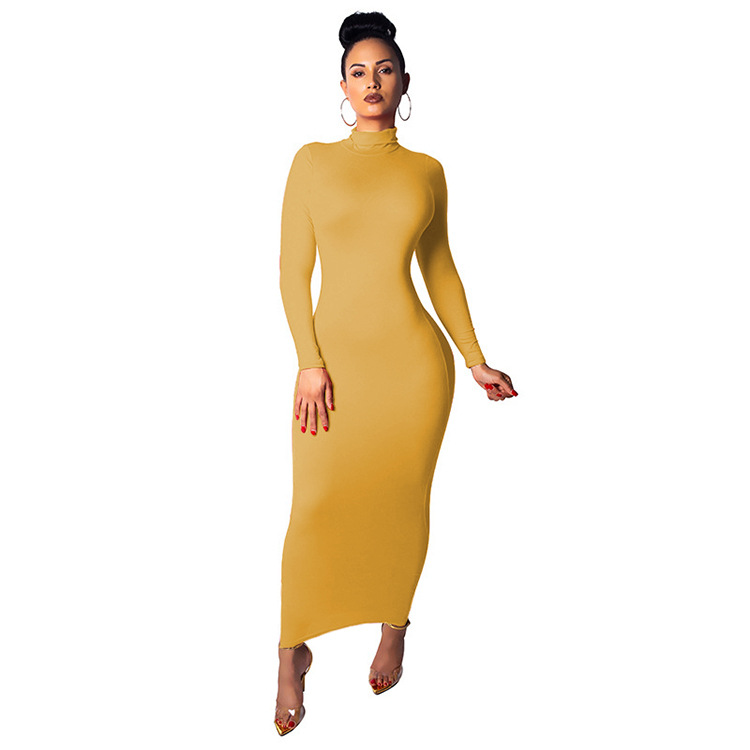 Long sleeve high neck dress