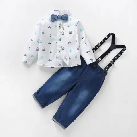 Three-piece Suit of Gentleman Dress Suspenders