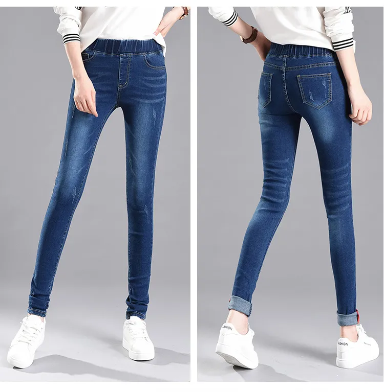 Cuffed pencil pants - Blue