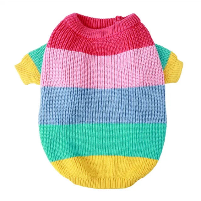 Rainbow knit dog sweater Rainbow - Shop at LoveMi