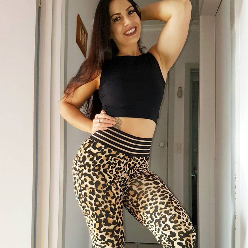 Leopard print ladies sports suit