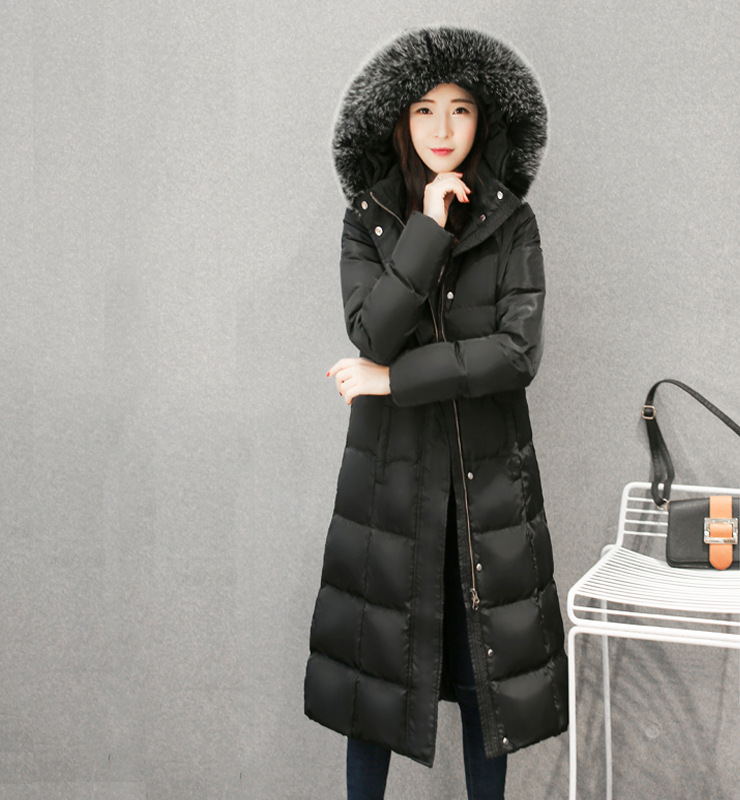 Long down jacket women Real Fur Collar - Shop at LoveMi
