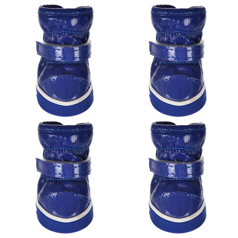 Pet cotton shoes ski boots - Blue