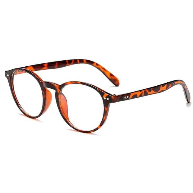 Double nail round frame anti blue glasses frame Blue - Shop at LoveMi
