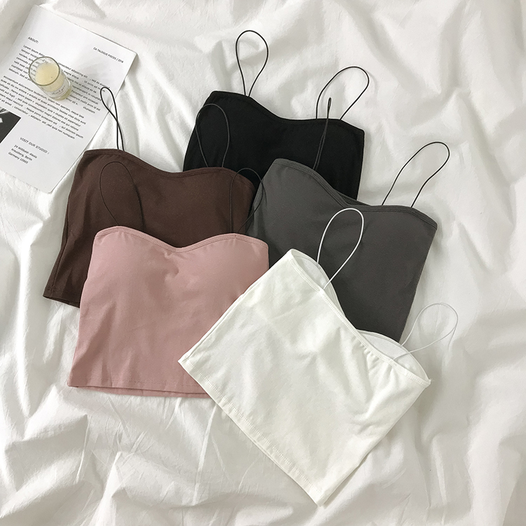 Sleeveless camisole with chest pad tube top