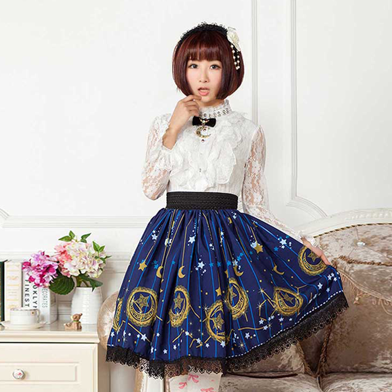 Printed lolita lace skirt