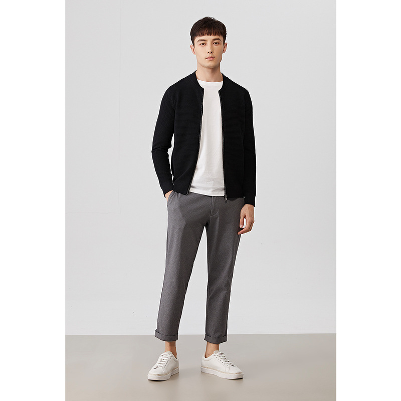 Baseball Collar Solid Knit Cardigan